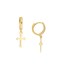 14K Yellow Gold 10M Baby w/Dangle Cross Hoops