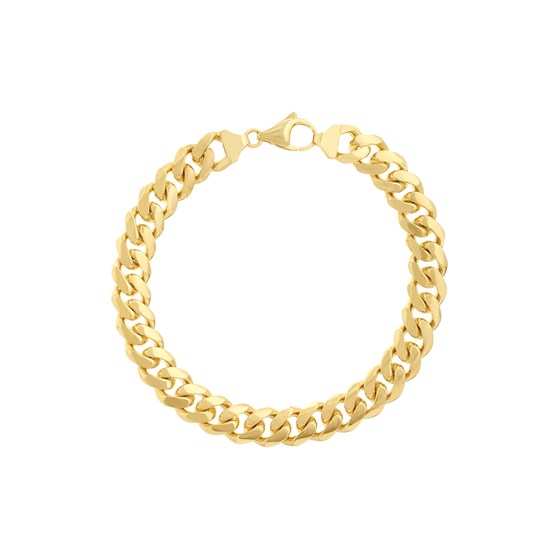 14K Yellow Gold 11 mm Curb Chain w/ Lobster Clasp - 9 in.