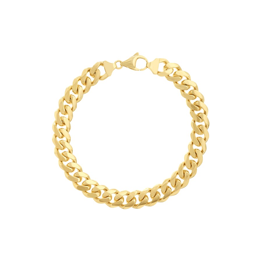 14K Yellow Gold 11 mm Curb Chain w/ Lobster Clasp - 9 in.