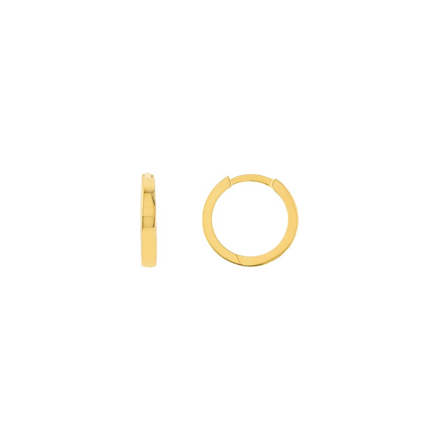 14K Yellow Gold 12.35 X 2 mm Square Wire Huggie Earrings
