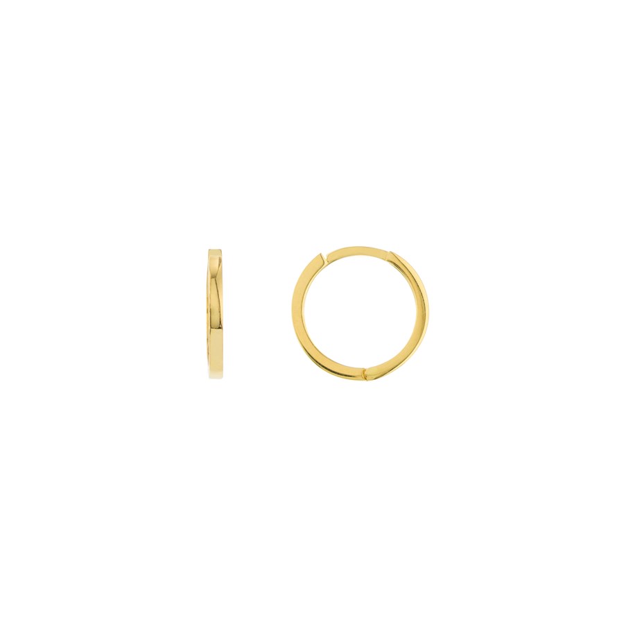 14K Yellow Gold 14.25 mm Square Wire Huggie Earrings