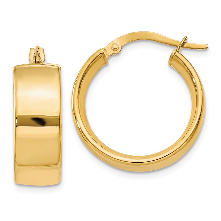 14k Yellow Gold 16 mm Hoop Earrings