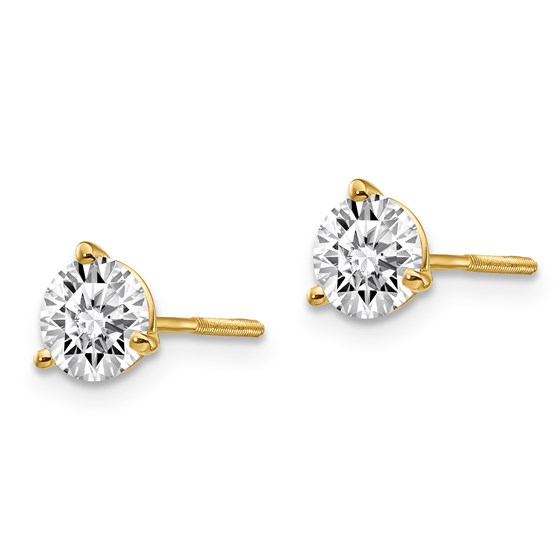Buy 14k Yellow Gold 1ct Lab Grown Diamond 3-Prong Earring | APMEX