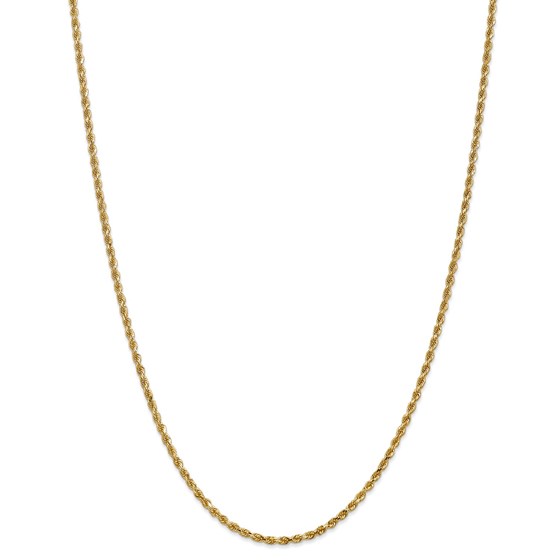 14k Yellow Gold 2.25 mm Diamond Cut Rope Chain - 36 in.