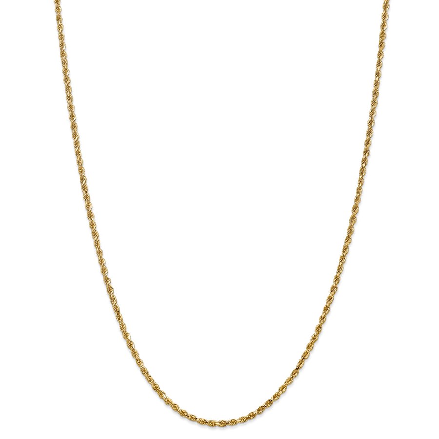 14k Yellow Gold 2.25 mm Diamond Cut Rope Chain - 36 in.
