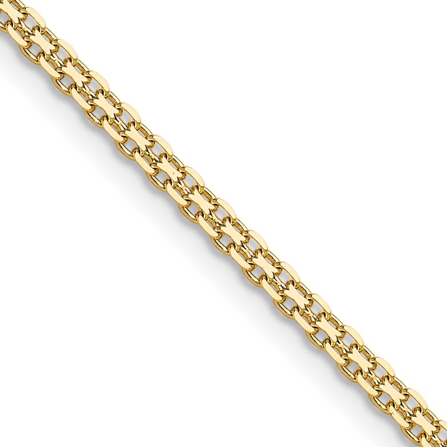 14K Yellow Gold 2.2mm Lightweight Flat Bismark Chain - 20 in.