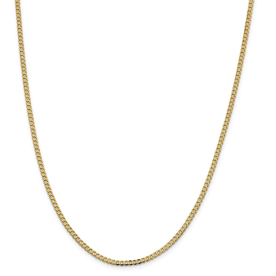 Buy 14k Yellow Gold 2.3 mm Beveled Curb Chain - 26 in. | APMEX
