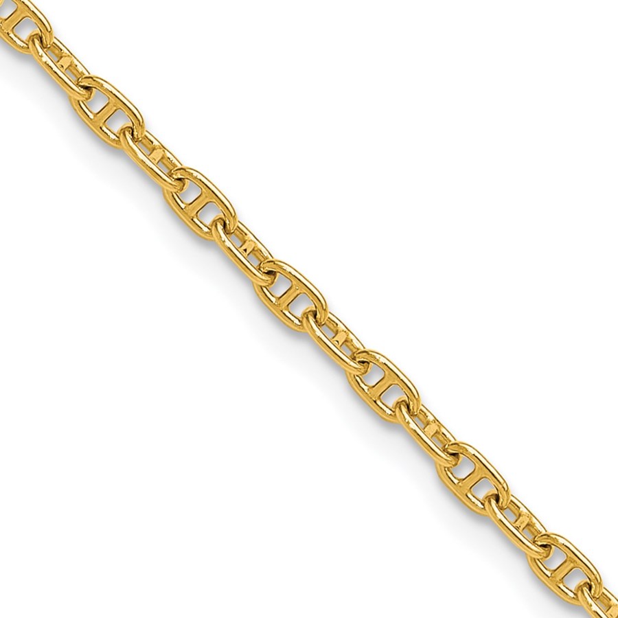 14K Yellow Gold 2.35mm Mariners Link Chain - 18 in.