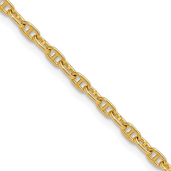 14K Yellow Gold 2.35mm Mariners Link Chain - 24 in.