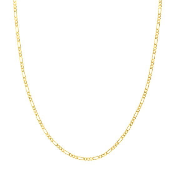 14K Yellow Gold 2.36 mm Figaro Chain w/ Lobster Clasp - 16 in.