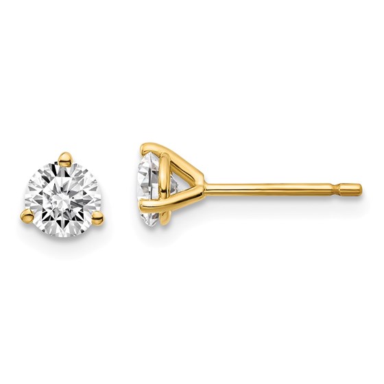 14k Yellow Gold 2/3ct Cert Lab Grown Diamond 3-Prong Earring 14k Yellow Gold 2/3ct Cert Lab Grown Diamond 3-Prong Earring