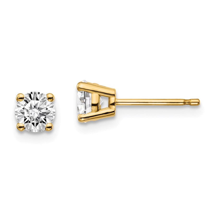 14k Yellow Gold 2/3ct Lab Grown Diamond 4-Prong Earring
