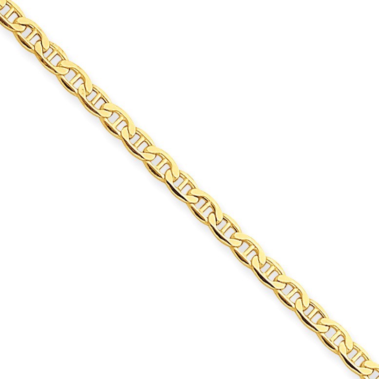 14k Yellow Gold 2.40 mm Anchor Chain Bracelet - 10 in.