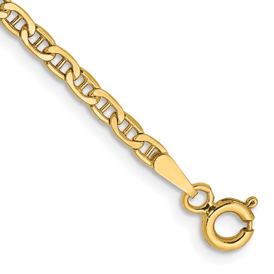 14K Yellow Gold 2.40mm Anchor Chain - 8 in. 14K Yellow Gold 2.40mm Anchor Chain - 8 in.