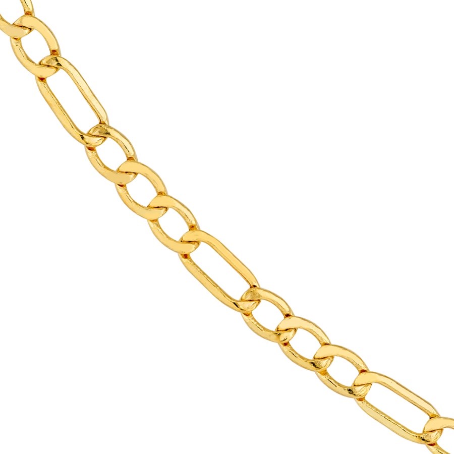 14K Yellow Gold 2.45 mm Beveled Figaro - 24in.