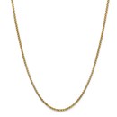 14k Yellow Gold 2.45 mm Hollow Round Box Chain - 30 in.