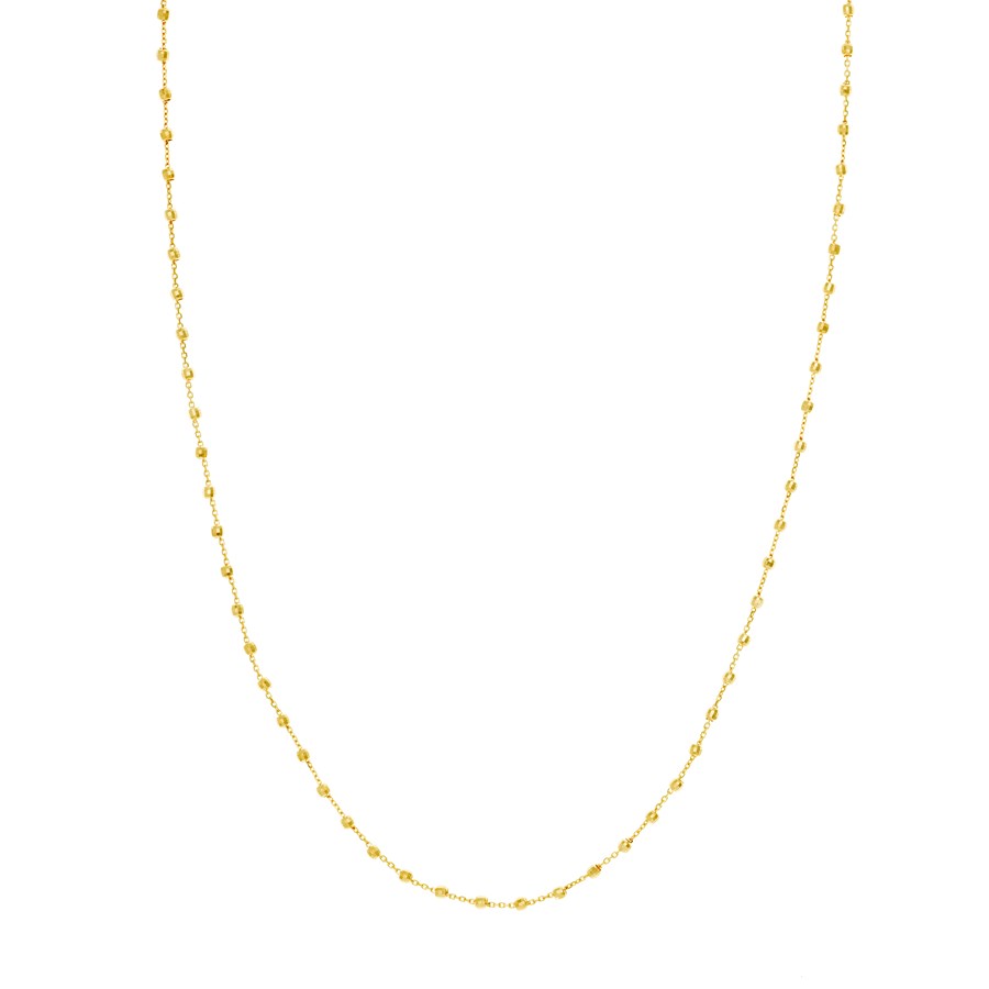 14K Yellow Gold 2.5 mm Bead Chain w/ Lobster Clasp - 24 in.