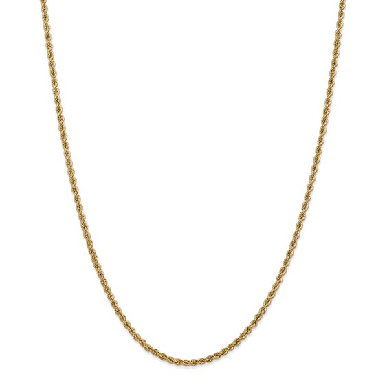 14k Yellow Gold 2.5 mm Regular Rope Chain - 28 in. 14k Yellow Gold 2.5 mm Regular Rope Chain - 28 in.