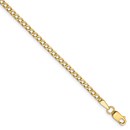 14k Yellow Gold 2.5 mm Semi-Solid Curb Link Chain - 9 in.