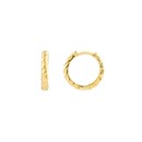 14K Yellow Gold 2.50 x 13 mm Ribbed Polished Hoops