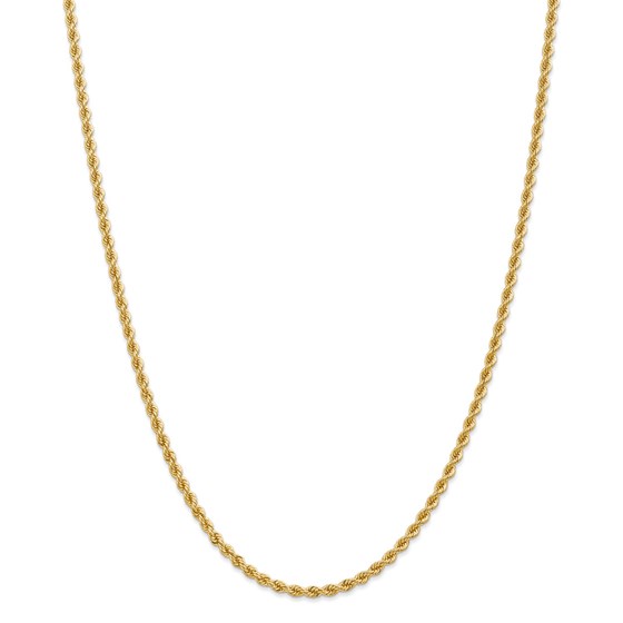14k Yellow Gold 2.75 mm Regular Rope Chain - 28 in. 14k Yellow Gold 2.75 mm Regular Rope Chain - 28 in.