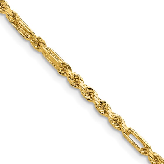 14K Yellow Gold 2.75mm D/C Milano Rope Chain - 18 in.