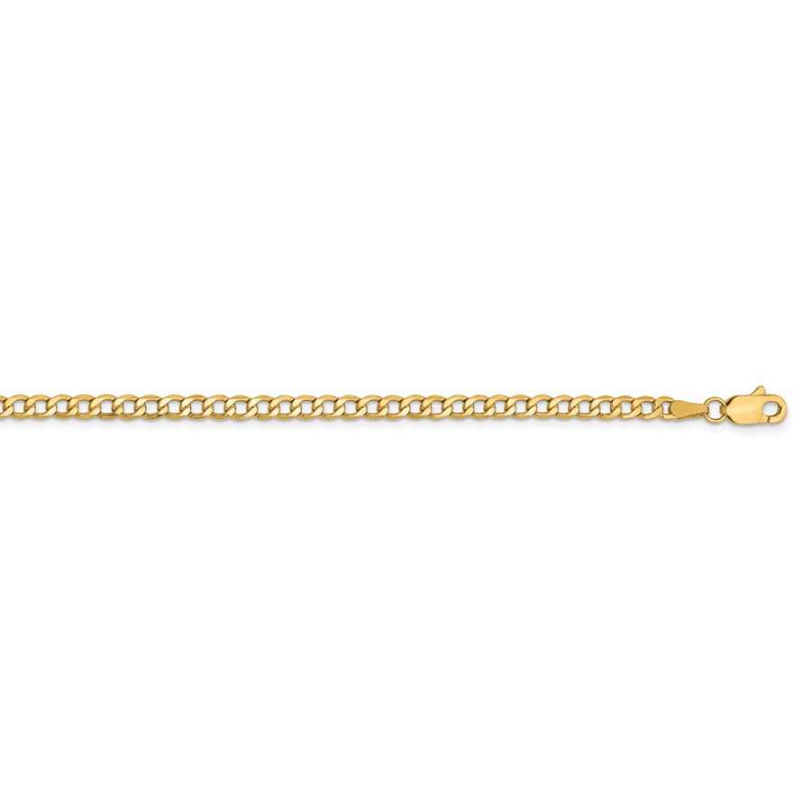 14k Yellow Gold 2.85 mm Semi-Solid Curb Link Chain - 16 in.