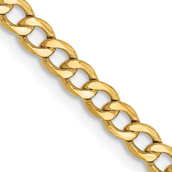 14K Yellow Gold 2.85mm Semi-Solid Curb Chain - 26 in. 14K Yellow Gold 2.85mm Semi-Solid Curb Chain - 26 in.