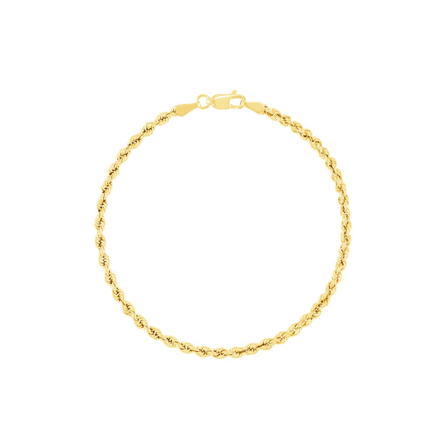 14K Yellow Gold 2.9 mm Rope Chain w/ Lobster Clasp - 8 in.