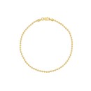 14K Yellow/ Gold 2 mm Bead Chain Bracelet w/ Lobster - 7.5 in.