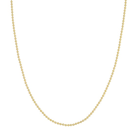 14K Yellow Gold 2 mm Bead Chain w/ Lobster Clasp - 18 in.