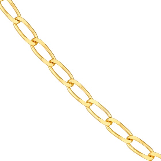 14K Yellow Gold 2 mm Hammered Long Piatto Chain - 16in.