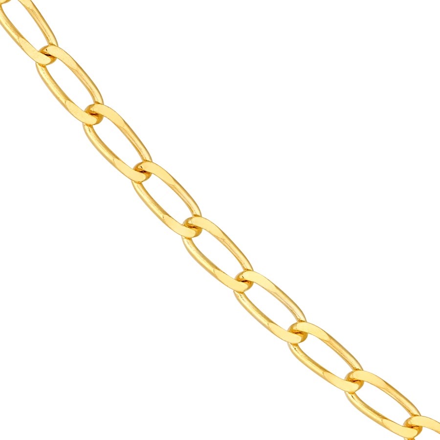 14K Yellow Gold 2 mm Hammered Long Piatto Chain - 18in.
