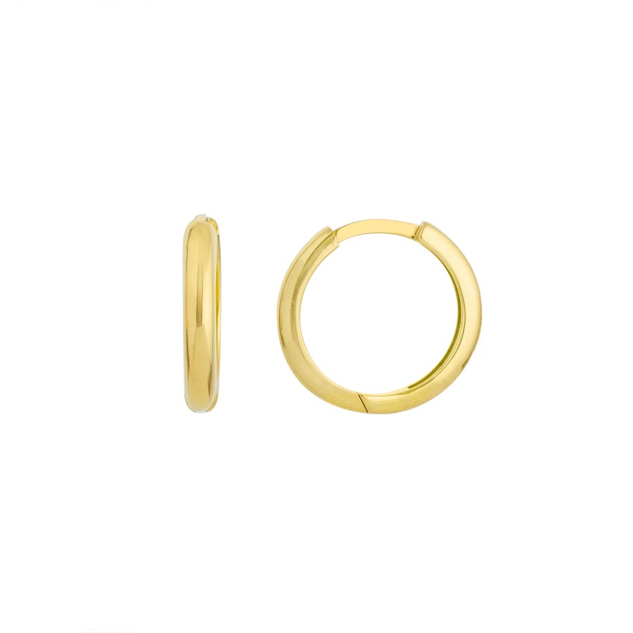 14K Yellow Gold 2 X 13.10 mm Medium Huggie Earrings