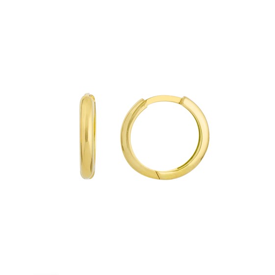 14K Yellow Gold 2 X 13.10 mm Medium Huggie Earrings 14K Yellow Gold 2 X 13.10 mm Medium Huggie Earrings
