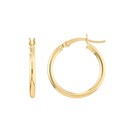 14K Yellow Gold 2 X 20 mm Round Tube Polished Hoops