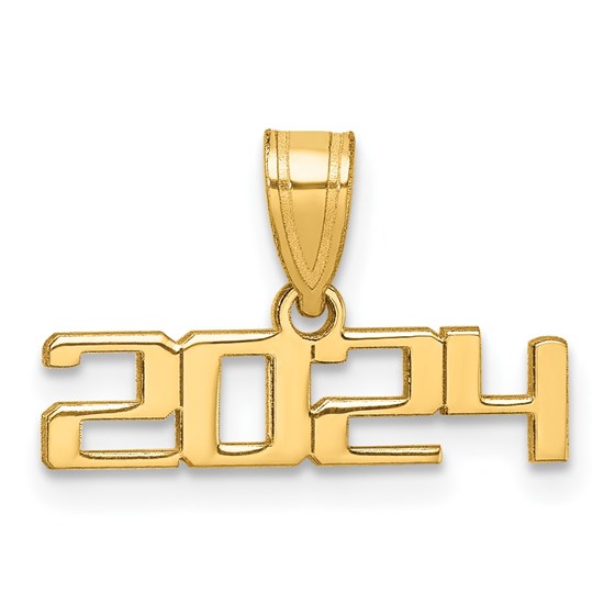 14K Yellow Gold 2024 Graduation Charm - 12 mm 14K Yellow Gold 2024 Graduation Charm - 12 mm