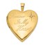 14K Yellow Gold 20mm FOREVER IN MY HEART Heart Locket - 25 mm