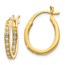 14k Yellow Gold .24ct Diamond In/Out Hoop Earrings - 15 mm