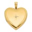 14K Yellow Gold 24mm Satin Diamond Heart Locket - 30 mm