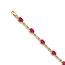 14k Yellow Gold .27ct Diamond and Ruby Bracelet - 7 in.