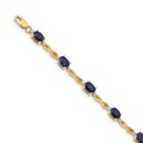 14k Yellow Gold .27ct Diamond and Sapphire Bracelet - 7 in.