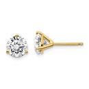 14k Yellow Gold 2ct Cert. Lab Grown Diamond 3-Prong Earring