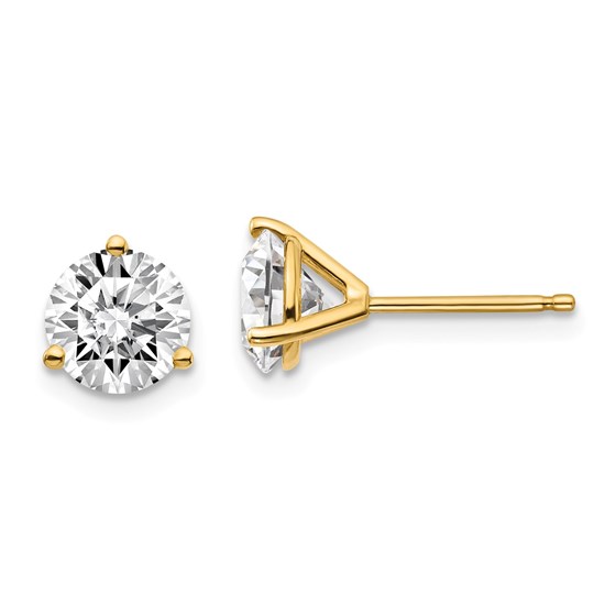 14k Yellow Gold 2ct Cert. Lab Grown Diamond 3-Prong Earring 14k Yellow Gold 2ct Cert. Lab Grown Diamond 3-Prong Earring