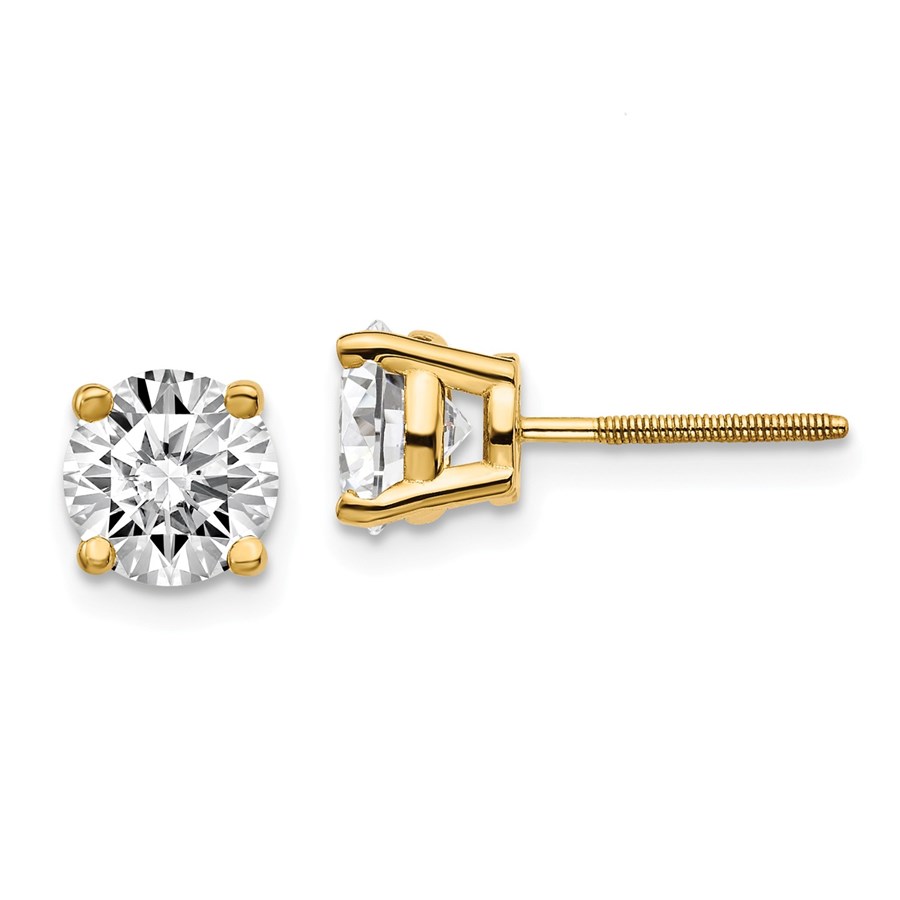 14k Yellow Gold 2ct Cert. Lab Grown Diamond Earring