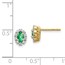 14k Yellow Gold .2ct Diamond & Emerald Earrings - 7 mm