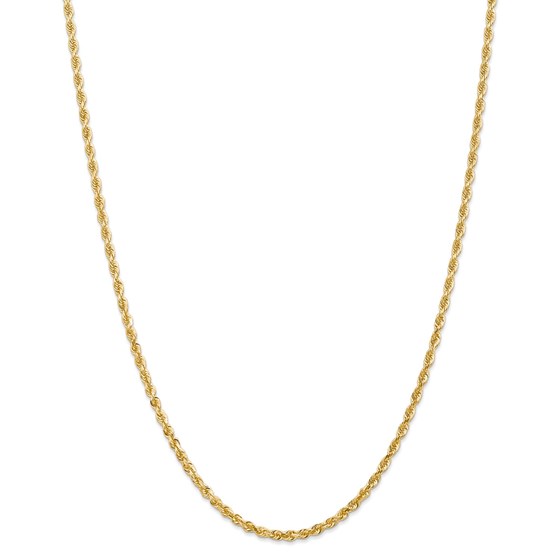 14k Yellow Gold 3.0 mm Diamond Cut Quadruple Rope Chain - 28 in.