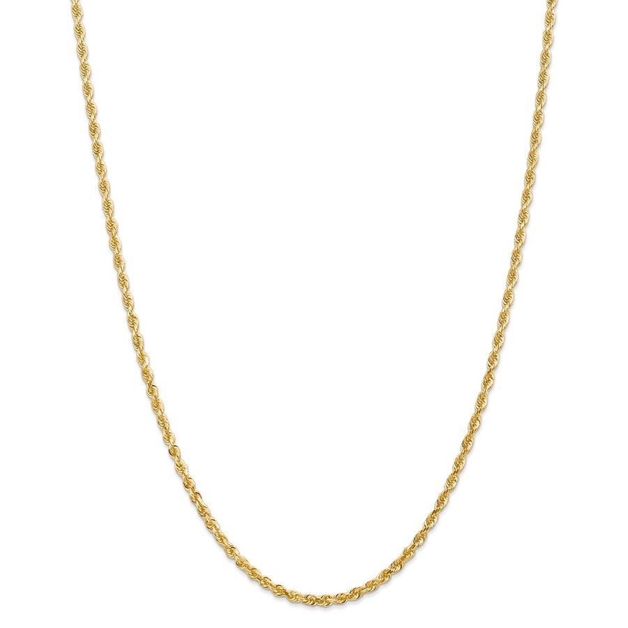 14k Yellow Gold 3.0 mm Diamond Cut Quadruple Rope Chain - 28 in.
