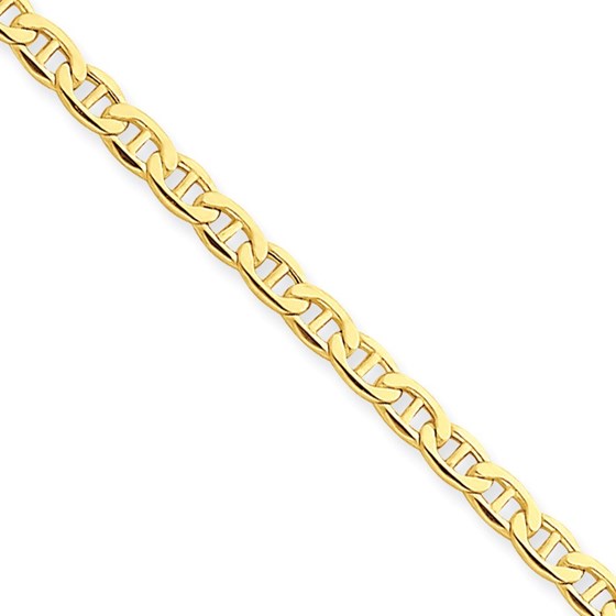 14k Yellow Gold 3.20 mm Anchor Chain Bracelet - 10 in.