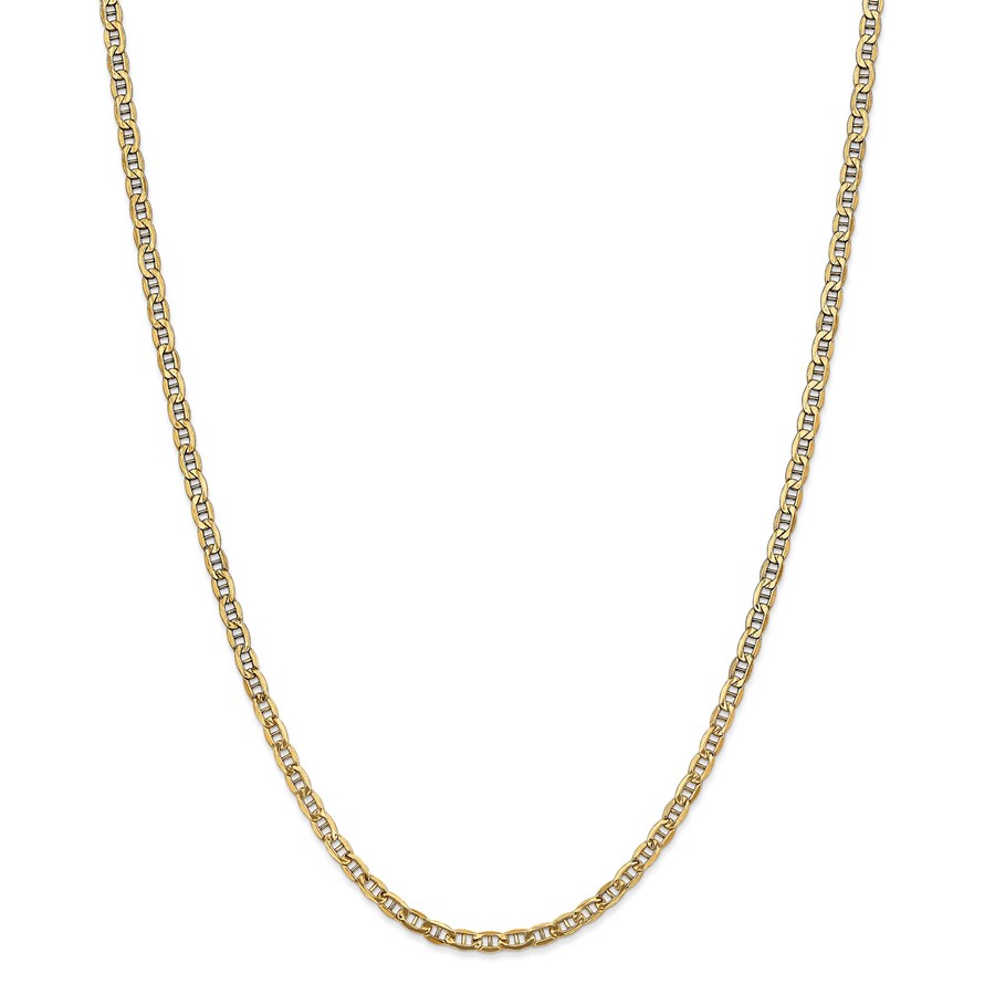14k Yellow Gold 3.20 mm Semi-Solid Anchor Chain Necklace - 20 in.